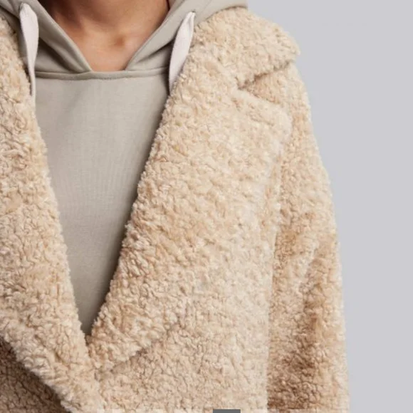 NWT Overcoat In Teddy Fabric (Apricot/Beige) - DEPT ANONYM